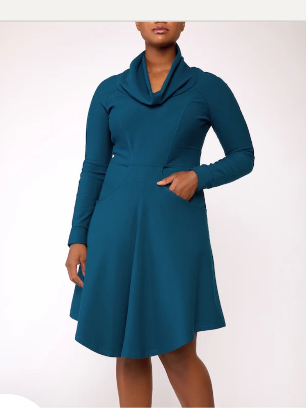 NWT Kiya Tomlin Long Sleeve Signature Dress in Teal - Size Medium